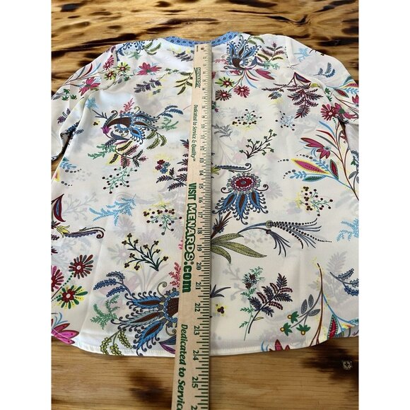 Talbots Women's Paisley Floral Print Long Sleeve Tunic Top Plus Size XS Colorful - Picture 8 of 12